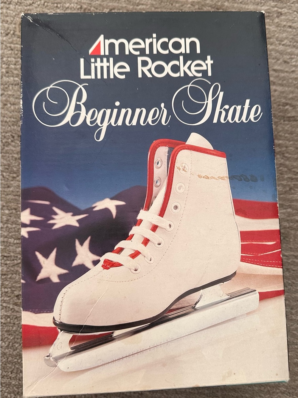 White & Red Beginner Kids Ice Skates
